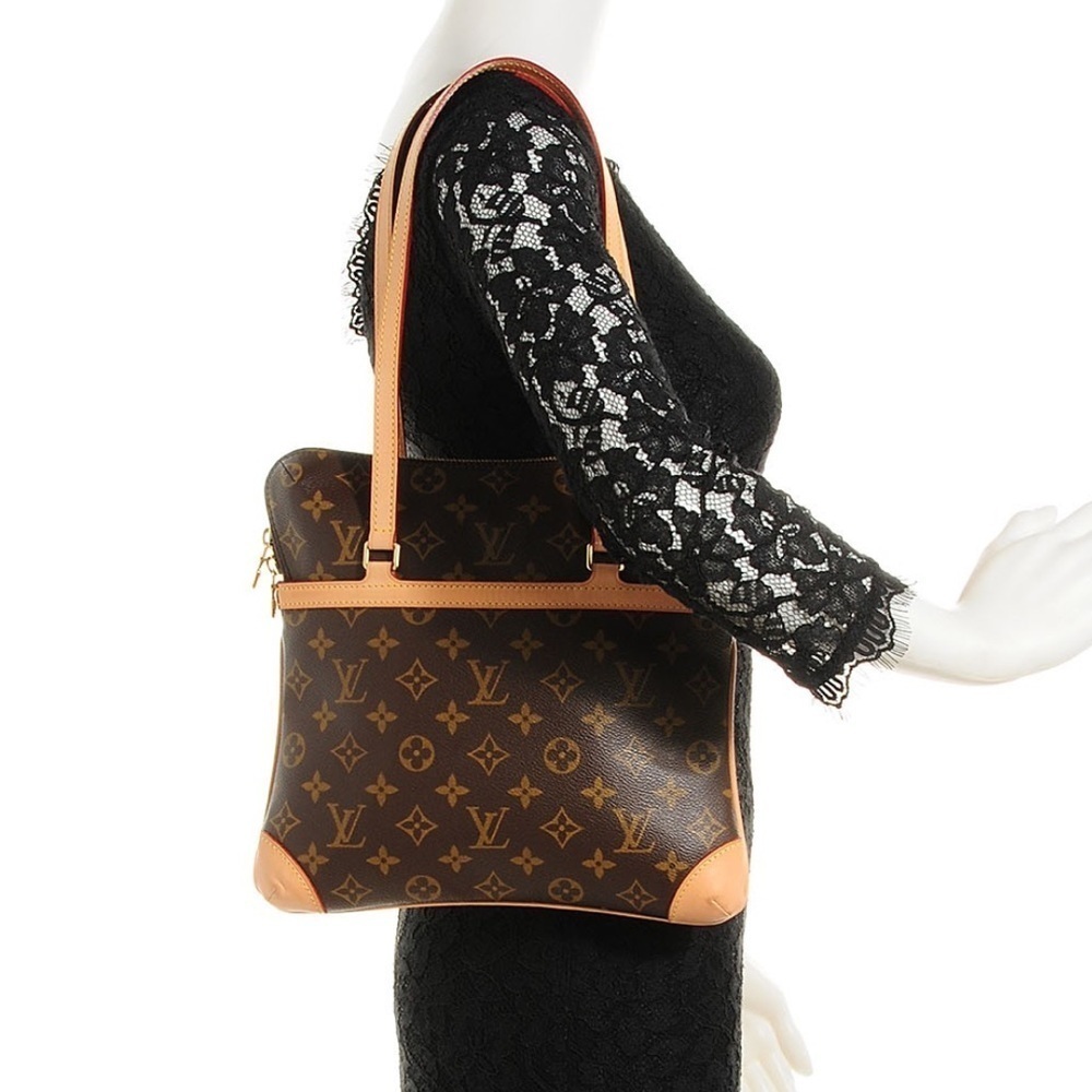 Vintage Louis Vuitton Coussin GM Shoulder Bag Monogram Canvas Brown Luxury